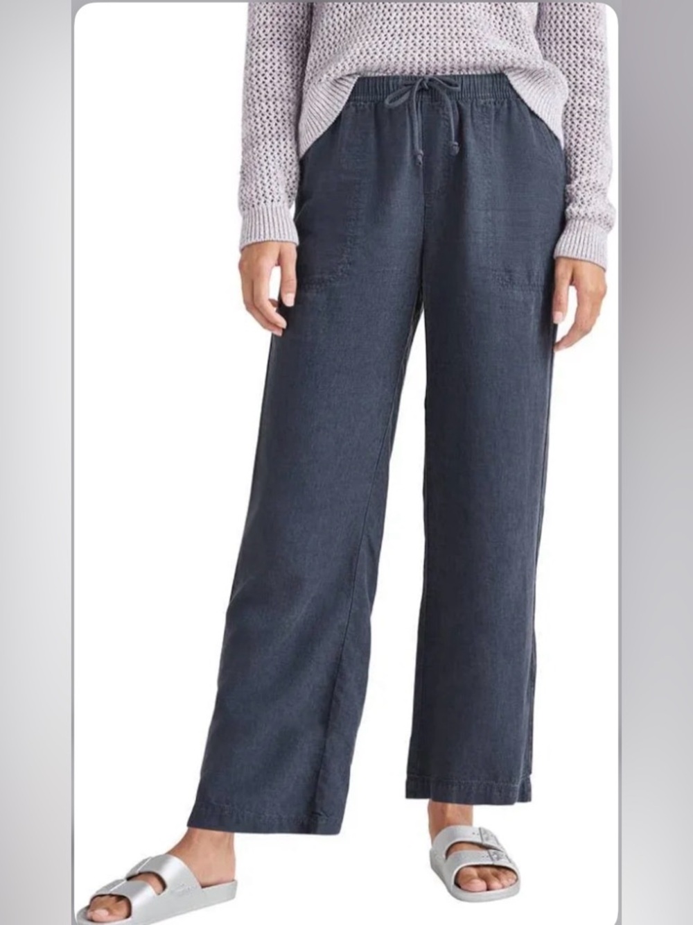 Splendid Angie Crop Wide Leg Drawstring Pants in Charcoal NWT